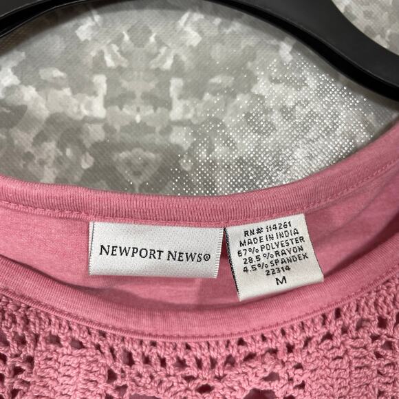 Newport News Women's Pink Jersey Knit Prairie Dress - Size Medium - Cottagecore - Picture 4 of 5